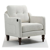 Accent Comfy Chenille Chair w/USB charging port,Mid,Soft,High-support Rebound Sponge,Ergonomic W2715P312489