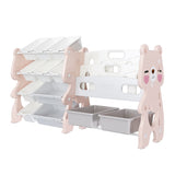 Kids Toy Storage Organizer, Toy Organizer with 2 Tier Bookshelf, Toy Storage with Shelf and 12 Toy W509P288473