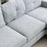 Convertible Combination Sofa Sofa L-Shaped Sofa with Footstools with Storage, WhiteBlack Sofa for W2012P253014