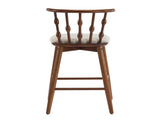 Doria Indoor Wooden Barstool, Walnut Finish With Beige Upholstery, Set of 2 N775P299416W