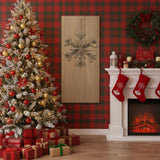 2PCS Set 17.7" Christmas Tree Decorations Large Wood Snowflake Ornaments Rustic Wall Art for Holiday 95566499