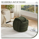 060-Chenille Fabric Modern Knot Design Ottoman Makeup Stool Footstool, Comfortable and Stylish Seat W527P239020