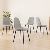 Dining Chairs Set of 4 modern kitchen dining chairs, linen padded seats, and sturdy black metal leg W1727P237778