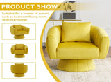 360&deg Swivel Accent Chair, Modern Velvet Fabric Living Room Armchair with Fluffy Cushions, Comfy 48567162