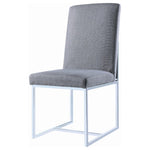 ZUN Grey Cube Base Dining Chair B062P153695