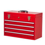 ZUN Metal Tool Box with 4 Drawers Portable Steel Tool Chest with Metal Cylinder Lock and Latch Closure, W3037P241995