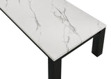 White Black 3-Piece Living Room Table Set Faux Marble Table Top Cocktail Table and Two Matching End B011P244309