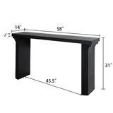 58in Modern Minimalist Black Wooden Console Table for Entryway, Living Room, and Hallway Versatile W2729P252797
