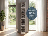 Linen Cabinet 68" H, Three Shelves, Four Drawers and Metal handles, White B097120600