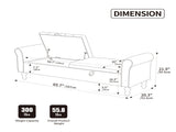 65.75" Wide Modern Upholstered Storage Bench With Double Lids 11017583
