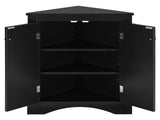 Black Triangle Bathroom Storage Cabinet with Adjustable Shelves, Freestanding Floor Cabinet for Home 62126568