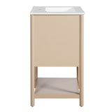 20-inch Bathroom Vanity with Ceramic Sink, Freestanding Single Vanity Set with Soft Closing Door, 91614210