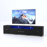 TV Console with Storage Cabinets, Remote, APP Control Long LED TV Stand, Full RGB Color 77609175