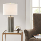 ZUN Ribbed Ceramic Table Lamp B03599400