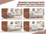 Loveseat Modular Sectional Sofa for Living Room, Comfy Tufted Cloud Floor Couch with 2 Pillows, W5385P455461