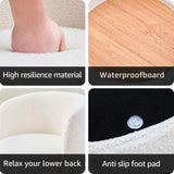 Storage Ottoman Foot Rest Round Footstool Teddy Velvet Footrest Vanity Stool White 63267981