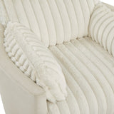 Bocaton Wide Wale Corduroy Upholstery Manual Recliner, White T2574P245446