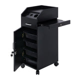 Hair Salon Storage Cart with Wheels & 3 Hair Dryer Holders & 4 Drawers & Lock & 2 Keys, Hairdressing 03688637