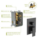 Shower System with Waterfall Tub Spout,12 Inch Ceiling Mount Square Shower System with Rough-in W124381948