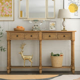 Console Table Sofa Table Easy Assembly with Two Storage Drawers and Bottom Shelf for Living Room, 04824171