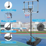 ZUN Portable Basketball Hoop & Goal Basketball Stand Height Adjustable 6.2-8.5ft with 35.4Inch 27592216