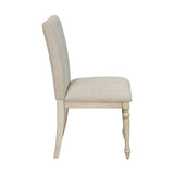 Upholstered Dining Chair with Turned Wood Legs Set of 2 B03548996