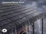 Galvanized Steel Carport, Outdoor Carport Full-Size Metal Carport Kit, 12' X 20' , Charcoal 98666423