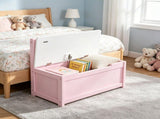 Pink Storage Bench Toy Box Chest with Large 27L Interior Toy Organizer with Top Lid And Backrest for 57784253