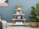 Solid bamboo wood oxford Aframe ladder display bookshelf 84863618