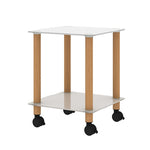 ZUN 1-Piece White+Oak Side Table , 2-Tier Space End Table ,Modern Night Stand, Sofa table, Side Table 38059577