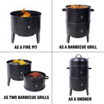 ZUN Charcoal Smoker Grill Wood Smoker Grills Outdoor Cooking 16 Inch Vertical Smoker Portable BBQ Grill W465P216802