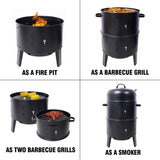 ZUN Charcoal Smoker Grill Wood Smoker Grills Outdoor Cooking 16 Inch Vertical Smoker Portable BBQ Grill W465P216802