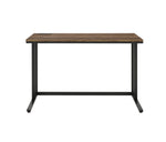 ZUN Walnut and Black Writing Desk with USB Port B062P209215