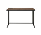 ZUN Walnut and Black Writing Desk with USB Port B062P209215