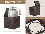 40*40*57cm Iron Frame Gas Bottle Storage Rattan Side Table Brown Gradient 66729622