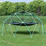 13ft Geometric Dome Climber Play Center, Kids Climbing Dome Tower with Hammock, Rust & UV Resistant MS306993AAF