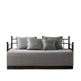 6 Piece Reversible Plaid Daybed Cover Set Grey Daybed B035P266680