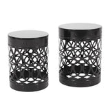 Outdoor Metal S/2 end table 73606.00BLK
