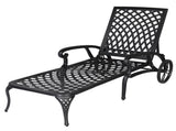 193*64.5*93cm Backrest Adjustable Courtyard Cast Aluminum Lying Bed Black 30903465