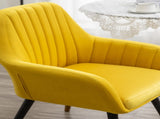 Tuchico Contemporary Velvet Upholstered Accent Chair, Yellow T2574P164265