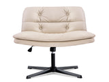 Large Size Armless Home Office Desk Chair Vanity Chair No Wheels W1403P152410