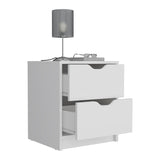 Basilea 2 Drawers Nightstand , End Table, Side Table Pull Out System -White B20092137