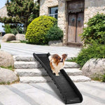 ZUN 63 inch Folding Dog Ramp, Portable Lightweight Pet Ramp for Cars, Trucks and SUVs 81656468