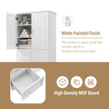 ZUN Tall and Wide Storage Cabinet with Doors for Bathroom/Office, Three Drawers, White WF299285AAK