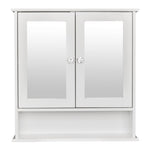 ZUN Double Door Mirror Indoor Bathroom Wall Mounted Cabinet Shelf White 74700543