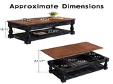 Retro Lift-Top Coffee Table with Storage for Living Room, Hidden Compartment Lower Shelf, Espresso W1445P362857
