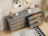 3 Drawer Cabinet,Natural rattan,American Furniture,Suitable for bedroom, living room, study W68858065