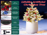2PCS 50 LED Solar Artificial Christmas Tree - Lifelike Design with 2 Lighting Modes, 600mAh Battery 45456038