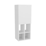 White Wall-Mounted Bathroom Cabinet with Door and 4 Open Shelves B062P323177