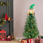 ZUN 3ft 129 Branches with Santa Claus Decoration PVC Branch Iron Bracket Christmas Tree Green 57400666